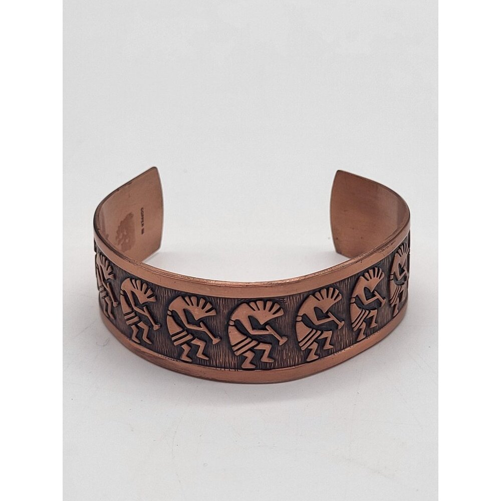 WMCO Vintage Kokopelli Copper Cuff Bracelet Native American Southwestern